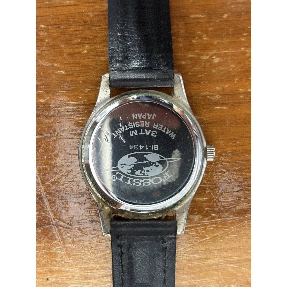 ⭐️Fossil Airmaster Black Dial on Stainless Bracelet Quartz Watch⭐️BI-1434⭐️